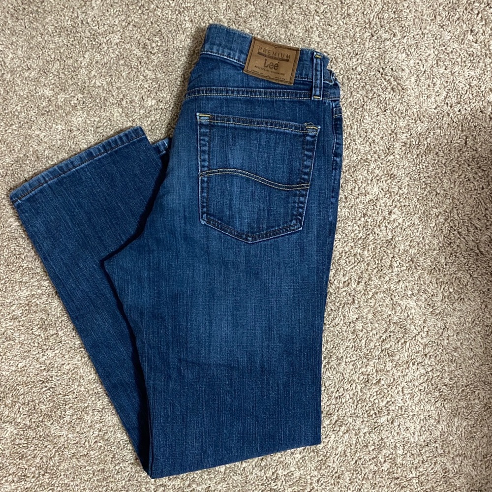 Mens Lee Premium classic fit straight leg jeans